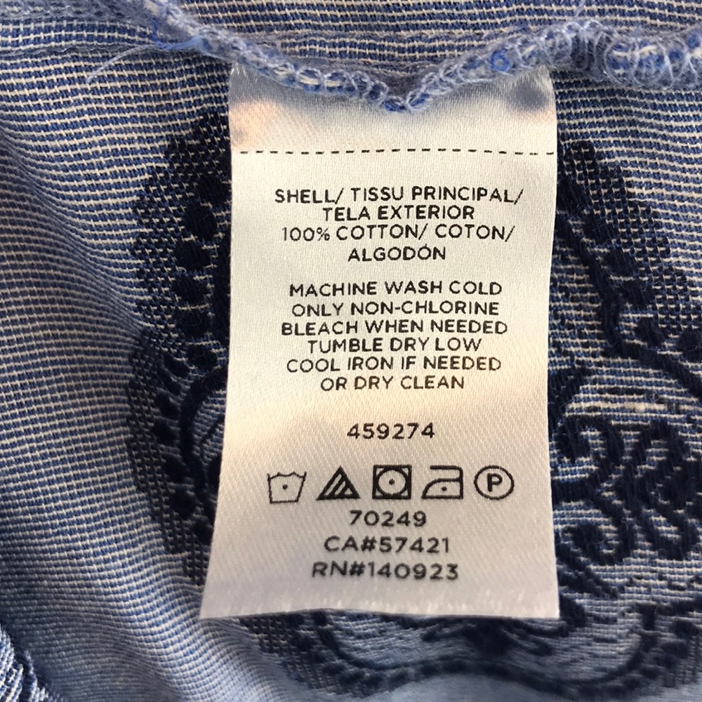 Loft | Blue Embroidered Button up - Picture 8 of 8